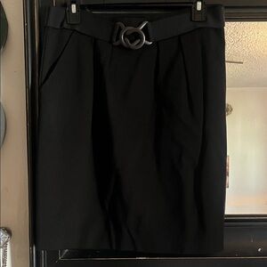 Trina Turk Black Mini Pencil Skirt with Belt